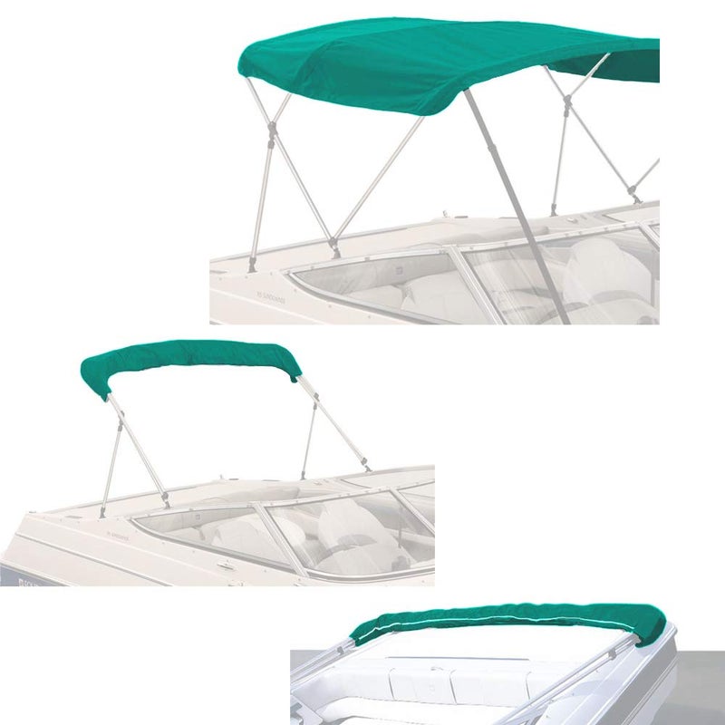 Savvycraft 4 Bow Bimini Top Replacement Cover, Durable Marine Grade Canvas Boat Canopy, Easy Install Zipper Sleeves, 4 Bow 96" L 97"-103" W Teal Color - Image 1